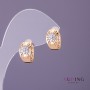 Earrings Xuping Star with White Rhinestones, 8mm Star Diameter, 12mm Length, Gold Tone