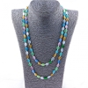 Long Cat's Eye Bead Necklace Oval 10×8mm, assorted colours, length 115cm