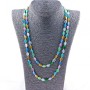 Long Cat's Eye Bead Necklace Oval 10×8mm, assorted colours, length 115cm