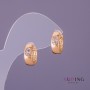 Xuping Earrings White Stones, diameter 5mm, length 13mm, gold colour