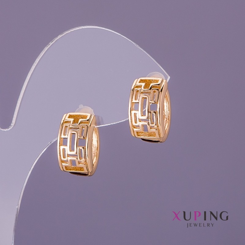 Xuping Earrings, diameter 8mm, length 15mm, 18K gold plating
