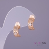 Xuping Stud Earrings White Stones, 5mm diameter, 13mm length, Gold colour