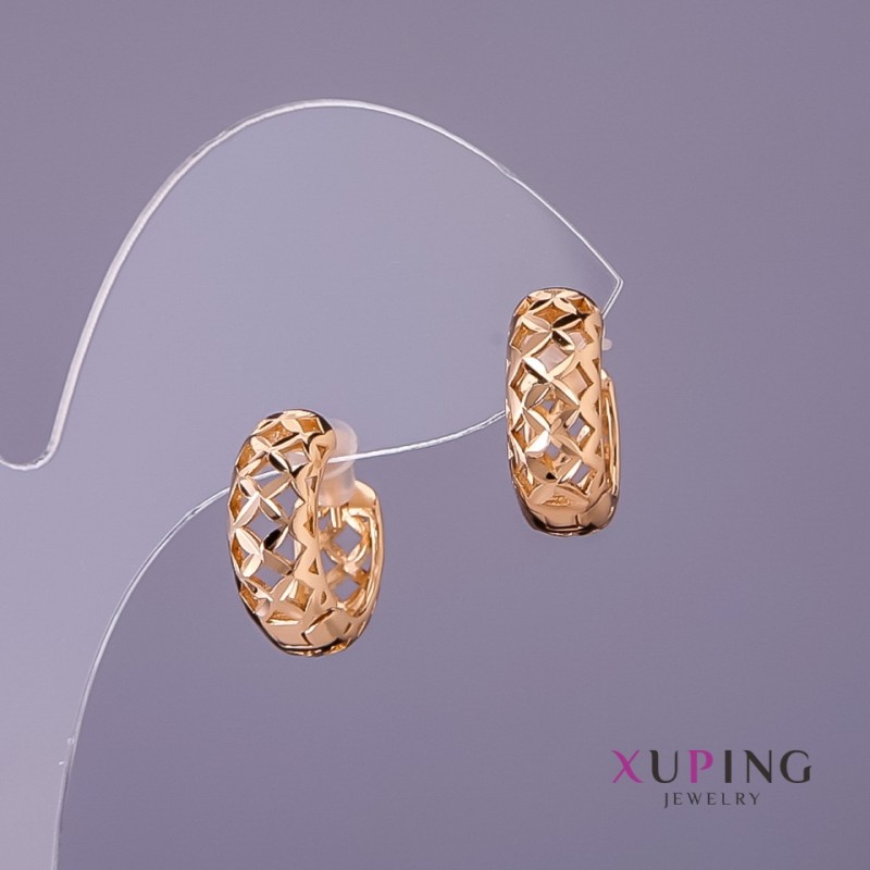 Earrings Xuping, 6 mm diameter, 15 mm length, 18K gold plated