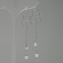 Earrings "Itoliaro" "Pearls", diameter 18mm, length 85mm colour silver