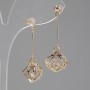 Earrings "Itoliao" Roses with crystals, diameter 12mm, length 25mm, colour gold