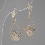 Earrings "Itäolao" Drops with Crystals, Ø14mm, length 31mm, colour gold