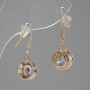 Earrings "Itoliao" with crystal, diameter 10mm, length 25mm, colour gold