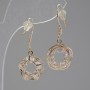 Earrings "Itolaeo" Roses with crystals, diameter 15mm, length 35mm, gold colour