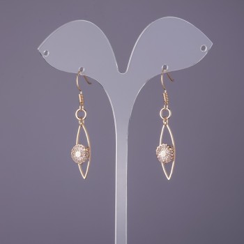 Earrings 'Itola' with crystals, diameter 9mm, length 47mm, gold colour