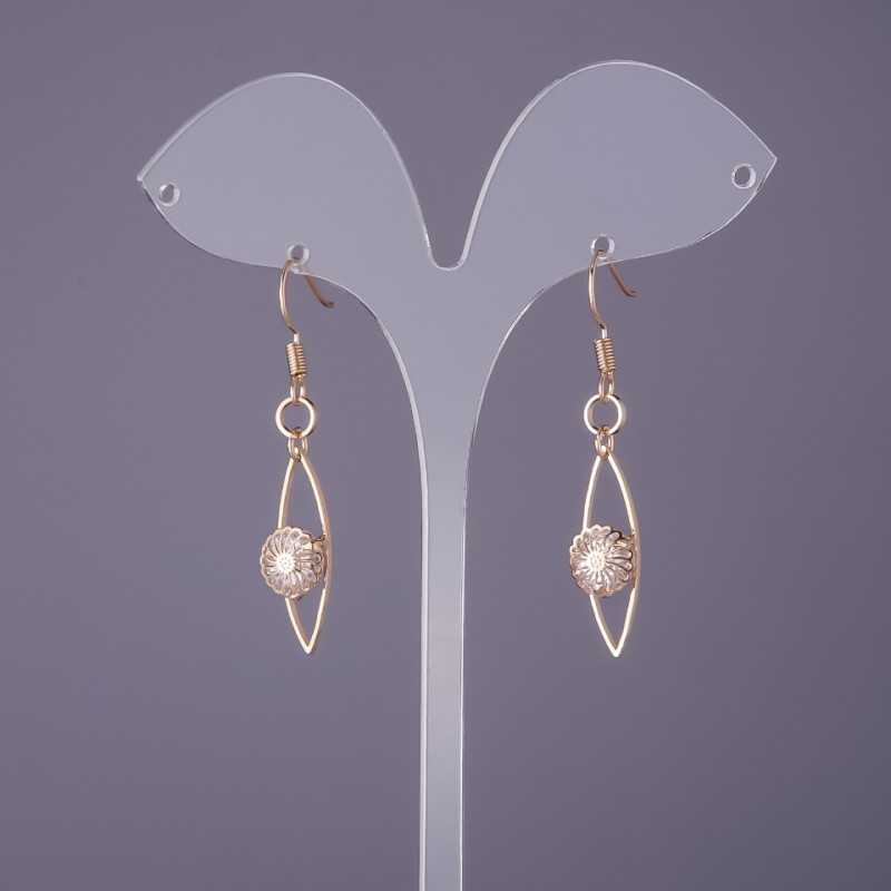 Earrings 'Itola' with crystals, diameter 9mm, length 47mm, gold colour