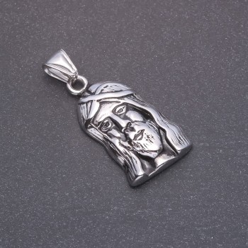 Pendant "Face" Grey Metal 20x37x45mm