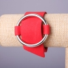 Red Felt Bracelet "Buckle" Nubuck, Silver-Tone Metal