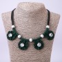 "Green Flowers" Necklace, Length 50-55cm