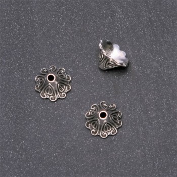 Bead End Cap Finding 16x11mm, 3mm Diameter, Pack of 18