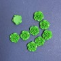 Green Rose Cabochon, Acrylic, 18mm Diameter, Pack of 17