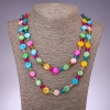 Long Necklace Mother-of-Pearl Assorted Coins, 120cm