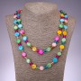Long Necklace Mother-of-Pearl Assorted Coins, 120cm