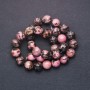 Natural Rhodonite Stone Beads, Smooth Round 12mm, Strand Length approx. 38cm