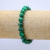Natural Stone Bracelet Malachite (Pressed), Diameter 8mm, Length 18cm on Elastic
