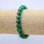 Natural Stone Bracelet Malachite (Pressed), Diameter 8mm, Length 18cm on Elastic
