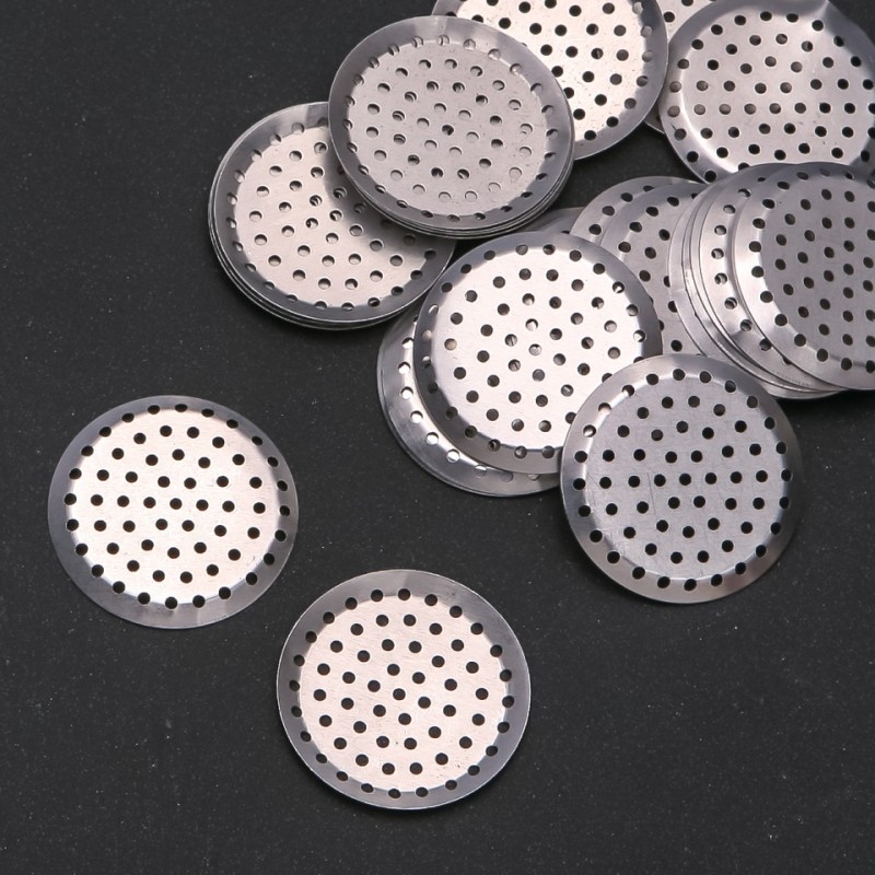 Findings Sieve Brooch Base, diameter 30mm, pack 31pcs
