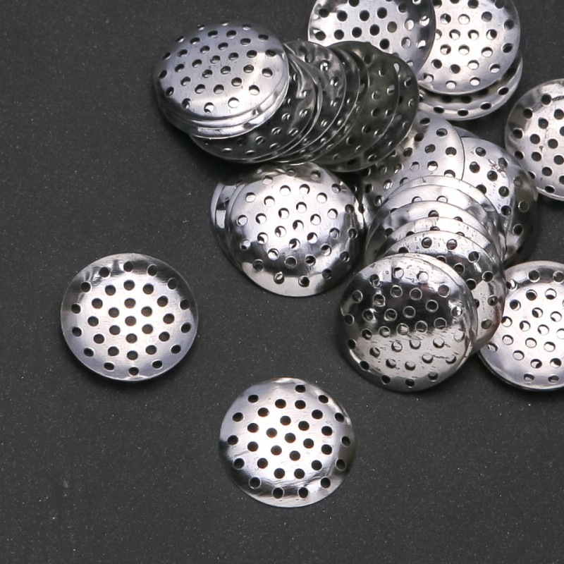 Findings Sieve Brooch Base d20mm, pack 68pcs