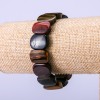 Bull's Eye, Tiger's Eye, Hawk's Eye Natural Stone Bracelet 18x13mm, 18cm circumference, on elastic