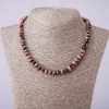 Necklace of Natural Stone, Synthetic Rhodonite Rondelle, 8x5mm Diameter, Length cm