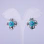 Earrings "Asters" Light Blue, 22mm Diameter