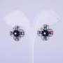 Earrings "Asters" Purple, 22mm Diameter