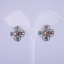 Earrings "Asters" Grey, 22mm Diameter