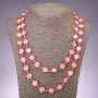 Long Pearl Necklace in Pink Mother-of-Pewter Coin, 120cm