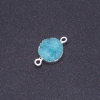 Light Turquoise "Druzy" Connector, Acrylic, "Silver", Diameter 14mm L3mm