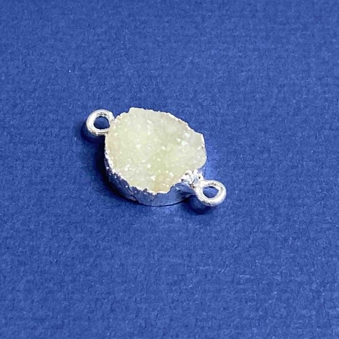 Druzy Connector, acrylic "silver", diameter 14mm L3mm