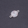 White Space Druzy Connector, acrylic "silver", diameter 14mm L3mm
