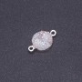 White Space Druzy Connector, acrylic "silver", diameter 14mm L3mm