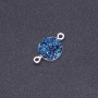 Blue Space Druzy Connector, acrylic "silver", diameter 14mm L3mm