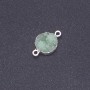 Light Green Druzy Connector, acrylic "silver", diameter 14mm L3mm
