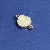White Druzy Connector, acrylic "gold", diameter 14mm L3mm