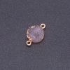 Violet Druzy Connector, acrylic "gold", diameter 14mm L3mm