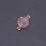Violet Druzy Connector, acrylic "gold", diameter 14mm L3mm