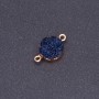Dark Blue Druzy Connector, acrylic "gold", diameter 14mm L3mm