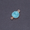 Light Turquoise Druzy Connector, acrylic "gold", diameter 14mm L3mm