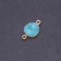 Light Turquoise Druzy Connector, acrylic "gold", diameter 14mm L3mm