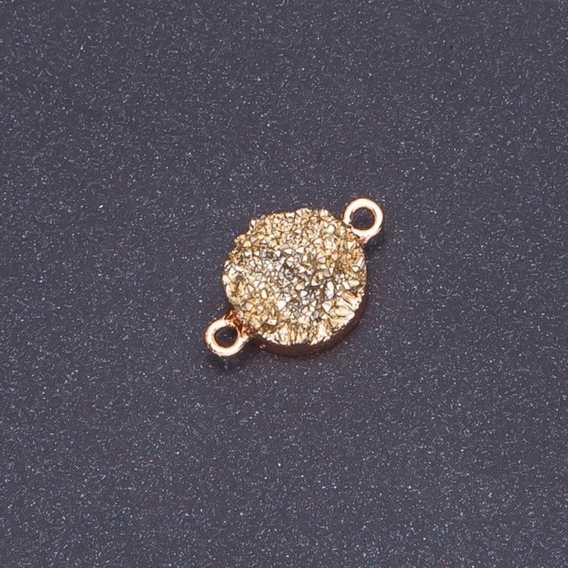 Gold Druzy Connector, acrylic "gold", diameter 14mm L3mm