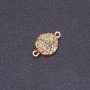 Gold Druzy Connector, acrylic "gold", diameter 14mm L3mm