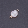 White Space Druzy Connector, acrylic "gold", diameter 14mm L3mm