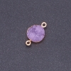 Lilac Druzy Connector, acrylic "gold", diameter 14mm L3mm