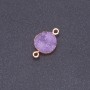 Lilac Druzy Connector, acrylic "gold", diameter 14mm L3mm