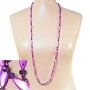 Long Necklace Pearlescent Purple Abalone, extended oval, 110cm
